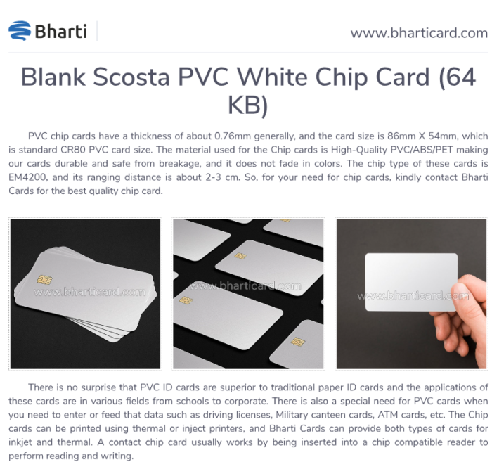 Blank Scosta PVC White Chip Card (64 KB)